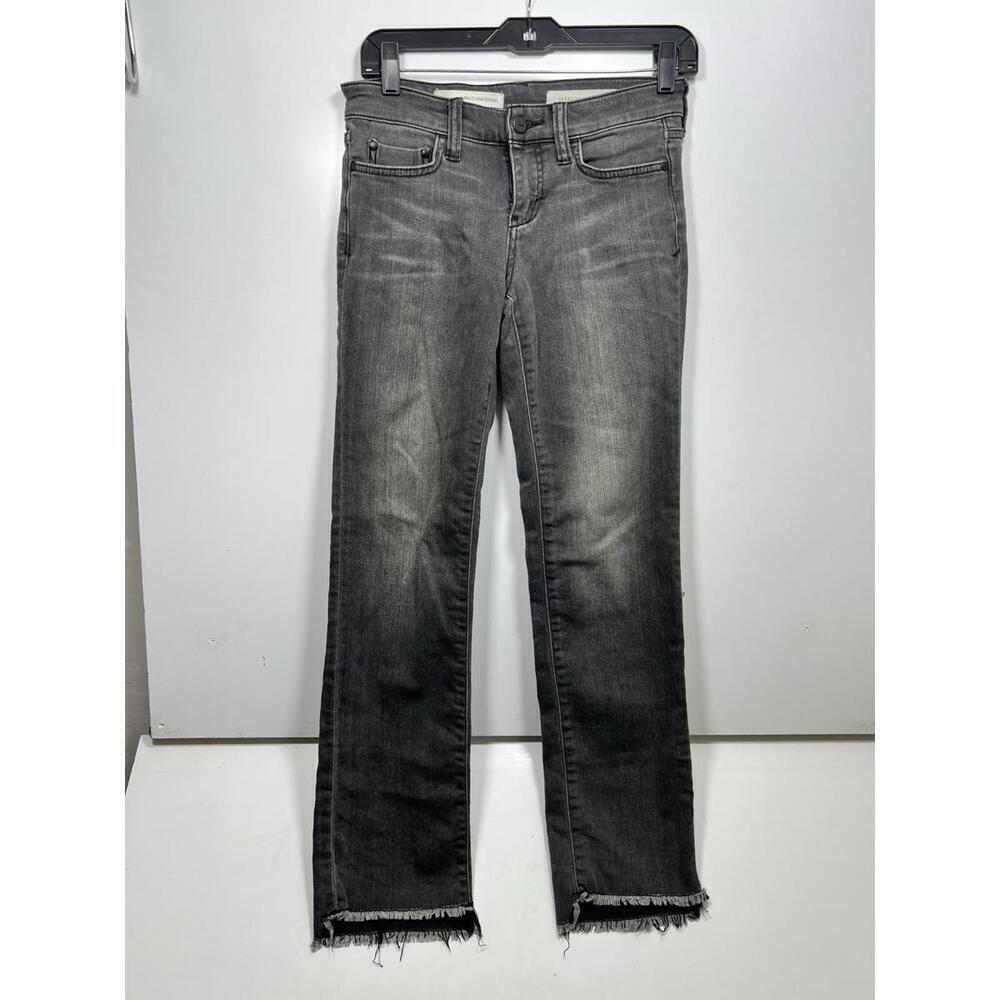 Pilcro And The Letterpress Parallel Jeans Women’s 25 Black/gray Frayed Hem Denim